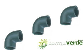 1 pz Gomito 90° PVC Irritec GO1 incollaggio Ø75 PN16