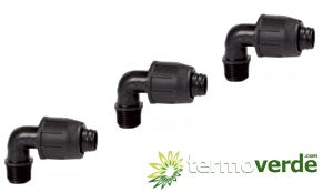 50 pz Gomito Irritec 824 filetto maschio PE PN4 Ø20 x ¾"