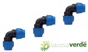 10 pz Gomito PE compressione Irritec 913 Ø25 x Ø25 PN16