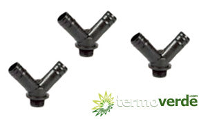 100 pz Raccordo Irritec 650 portagomma a Y ¾'' x Ø20 x Ø20