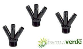 100 pz Raccordo Irritec 651 a 3 vie ¾'' x Ø20 x Ø20 x Ø20