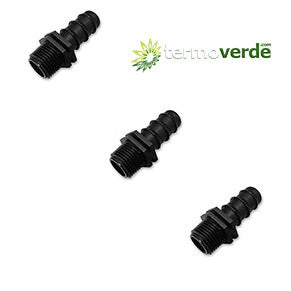 100 pz Raccordo Irritec 832 ala gocciolante filetto M Ø16 x ½''