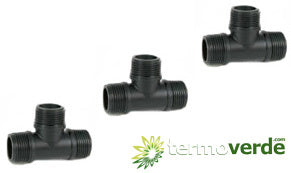 100 pz Tee 90° PP Irritec 605 filetto M ¾'' x ¾'' x ¾''