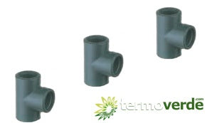 1 pz Tee 90° PVC Irritec FI2 filetto 3" PN16