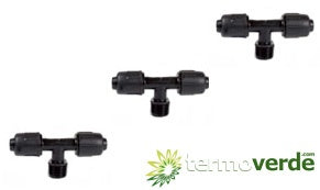 30 pz Tee filettata M PE Irritec 816 - Ø16 x ¾" x Ø16
