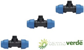 20 pz Tee PE filetto M Irritec 916 Ø16 x ½" x Ø16 PN16
