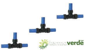 1 pz Tee per Layflat Irritec 776 - Ø104 x Ø104 x Ø104