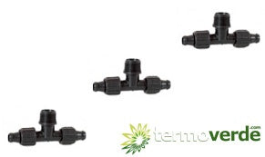50 pz Tee per manichetta filetto M Irritec 867 - Ø22 x ¾" x Ø22