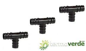 100 pz Tee portagomma PE Irritec 606 - Ø16 x Ø16 x Ø16