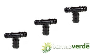 100 pz Tee portagomma ridotta Irritec 616 - Ø16 x Ø20 x Ø16